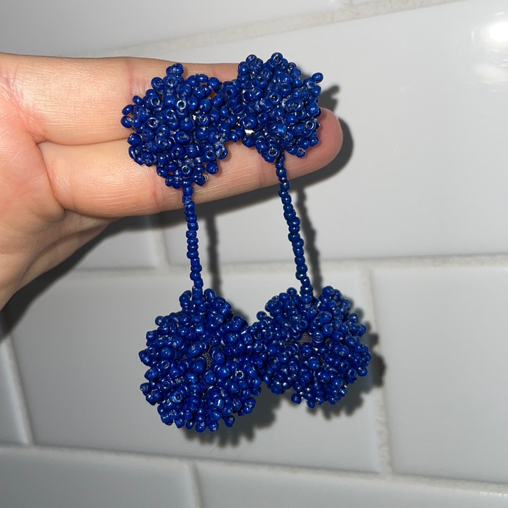 Blue 3D earrings